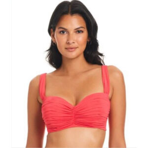 Bleu Rod Beattie Women's Shirred Underwire Coral Bikini Top 34 DD-Cup 15528